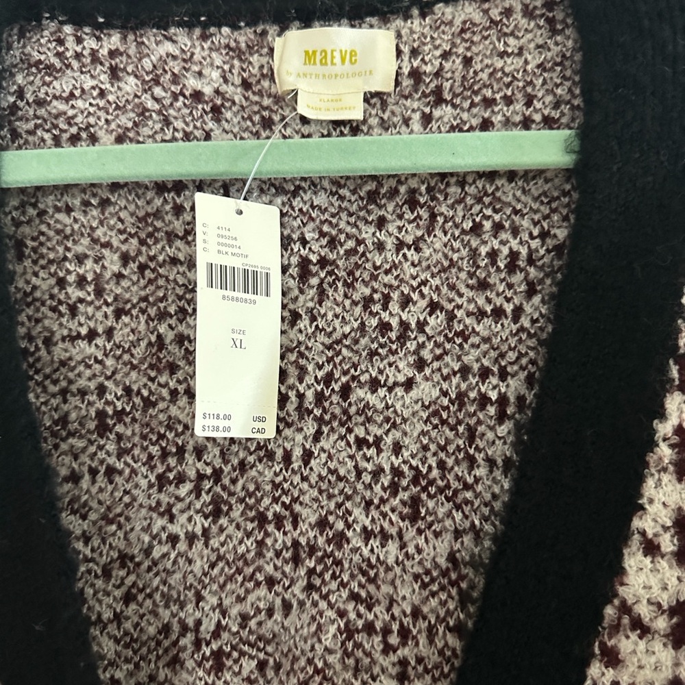 Anthro Maeve Houndstooth Cardigan with Gold buttons - Picture 6 of 6